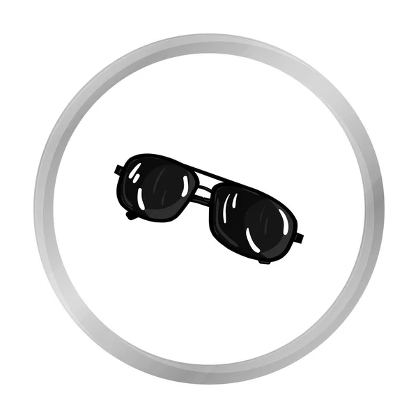 Aviator zonnebril pictogram in zwart-wit stijl geïsoleerd op een witte achtergrond. Golfclub symbool voorraad vectorillustratie. — Stockvector