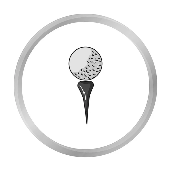 Bola de golfe no ícone tee em estilo monocromático isolado no fundo branco. Golf clube símbolo estoque vetor ilustração . —  Vetores de Stock