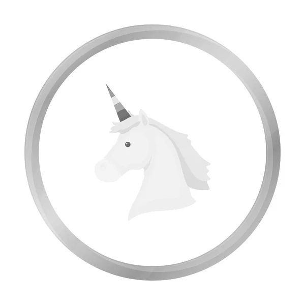 Ikon Unicorn monokrom. Ikon gay tunggal dari minoritas besar, monokrom homoseksual . - Stok Vektor