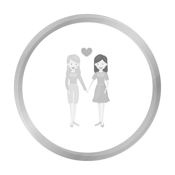 Lesbian icon monochrome. Single gay icon from the big minority, homosexual monochrome. — Stock Vector