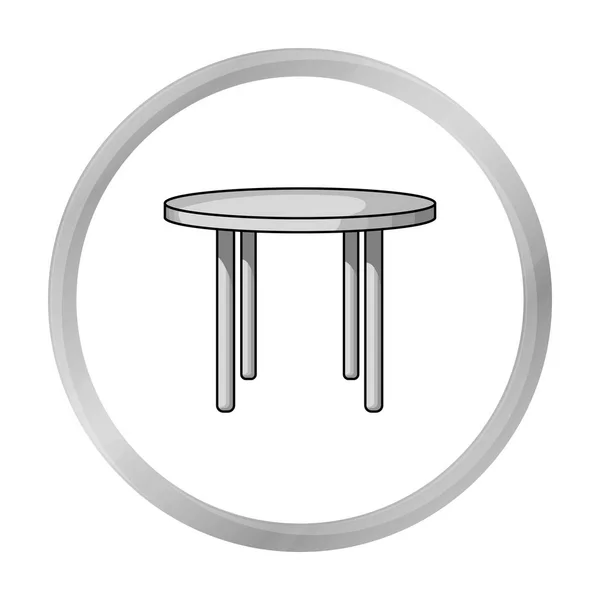 Icône de table ronde en bois de style monochrome isolé sur fond blanc. Meubles et intérieur de la maison symbole illustration vectorielle de stock . — Image vectorielle