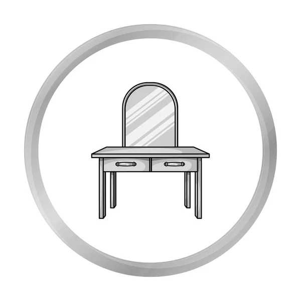 Kaptafel pictogram in zwart-wit stijl geïsoleerd op een witte achtergrond. Meubels en home interieur symbool voorraad vector illustratie. — Stockvector