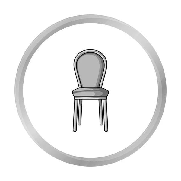 Het pictogram van de klassieke stoel in zwart-wit stijl geïsoleerd op een witte achtergrond. Meubels en home interieur symbool voorraad vector illustratie. — Stockvector