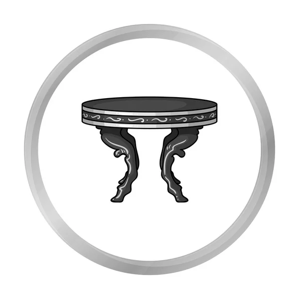 Μπαρόκ τραπέζι εικονίδιο σε μονόχρωμη στυλ που απομονώνονται σε λευκό φόντο. Έπιπλα και σπίτι εσωτερικό σύμβολο απόθεμα διανυσματικά εικονογράφηση. — Διανυσματικό Αρχείο