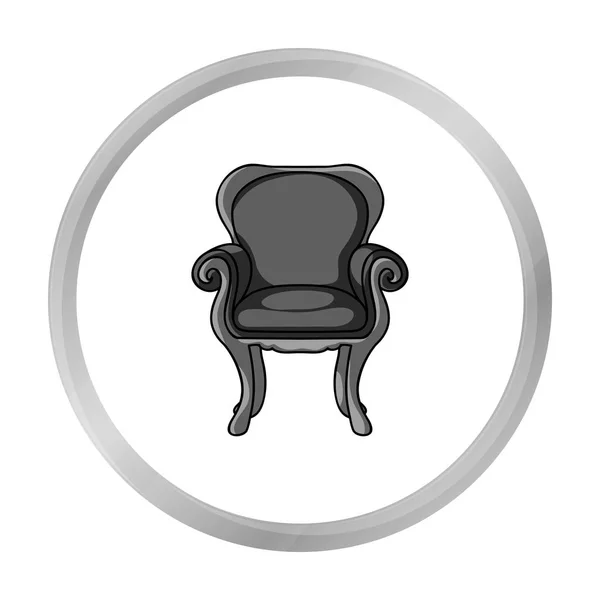 Wing-back chair icon in monochrome style isolated on white background. Furniture and home interior symbol stock vector illustration. — Stock Vector