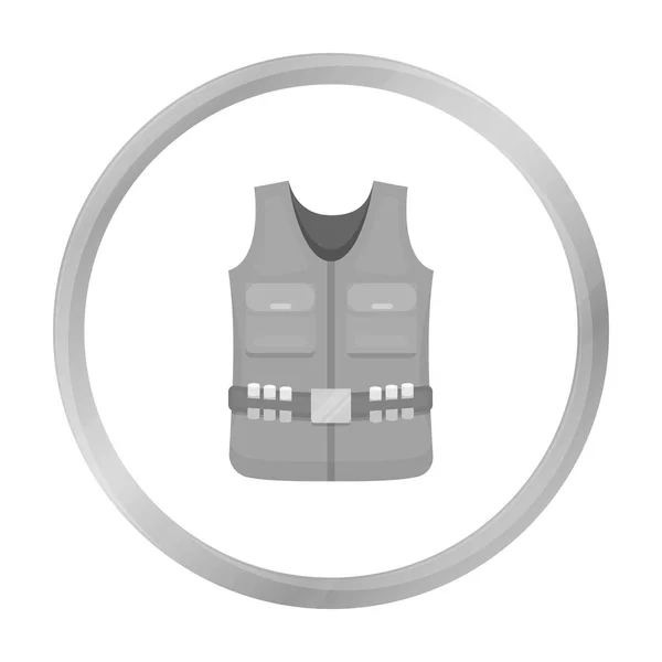 Jacht vest pictogram in zwart-wit stijl geïsoleerd op een witte achtergrond. Jacht symbool voorraad vectorillustratie. — Stockvector