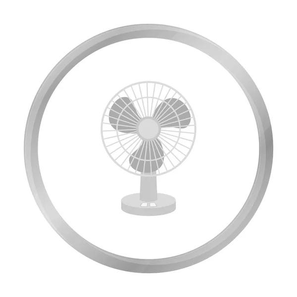 Het pictogram van de ventilator in zwart-wit stijl geïsoleerd op een witte achtergrond. Huishoudelijke apparaten symbool voorraad vectorillustratie. — Stockvector