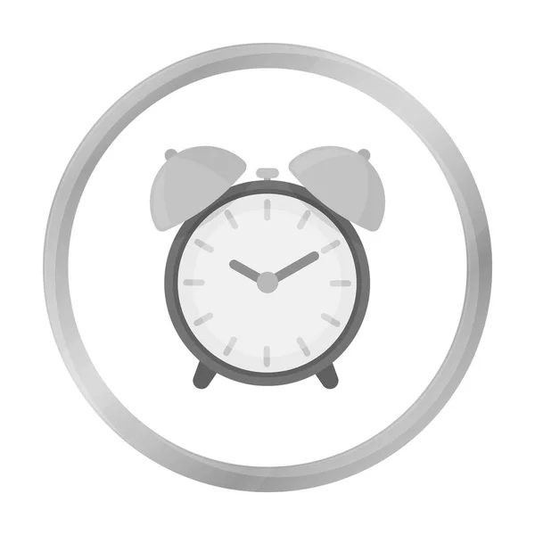 モノクロ スタイル白い背景で隔離の目覚まし時計のアイコン。ホテルのシンボル株式ベクトル図. — ストックベクタ