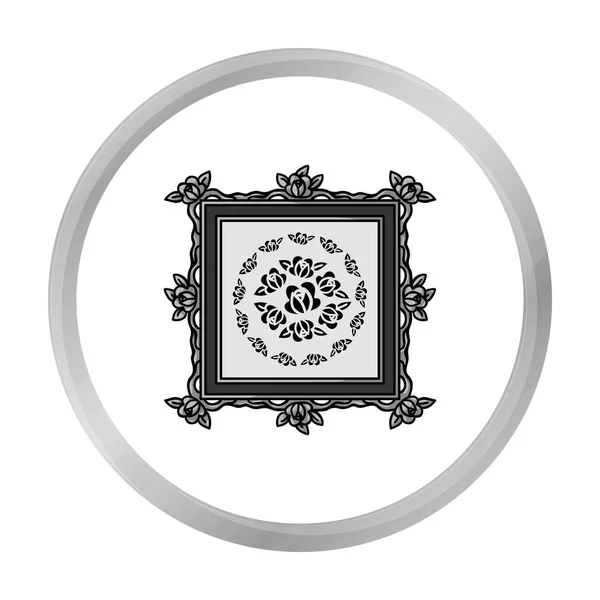 Pictogram Picture in zwart-wit stijl geïsoleerd op een witte achtergrond. Museum symbool voorraad vectorillustratie. — Stockvector