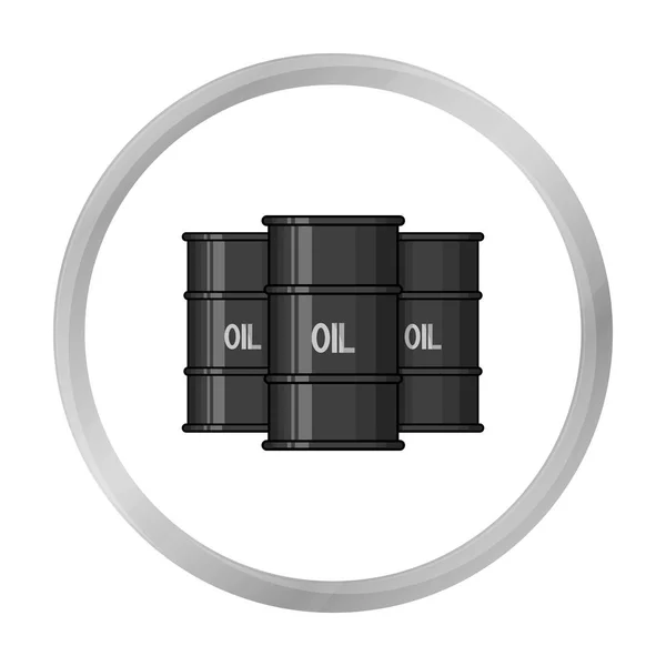 Icono de barril de petróleo en estilo monocromo aislado sobre fondo blanco. Dinero y finanzas símbolo stock vector ilustración . — Vector de stock