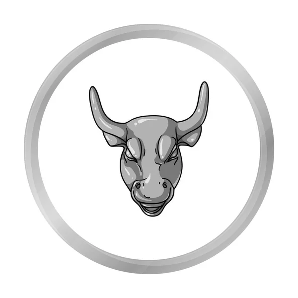 Icône taureau de charge doré dans un style monochrome isolé sur fond blanc. Illustration vectorielle du symbole monétaire et financier . — Image vectorielle