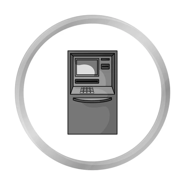 ATM ikona v monochromatickém stylu izolovaných na bílém pozadí. Peníze a finance symbol akcií vektorové ilustrace. — Stockový vektor