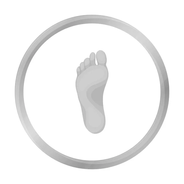 Foot icon in monochrome style isolated on white background. Part of body symbol stock vector illustration. — Stock Vector