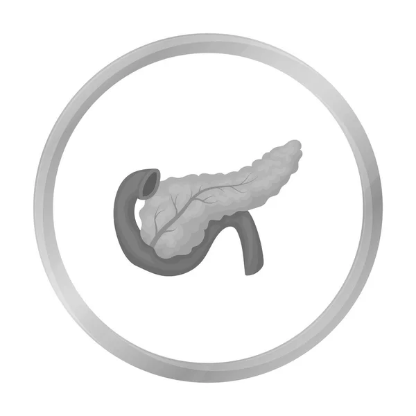 Icono de páncreas en estilo monocromo aislado sobre fondo blanco. Organos símbolo stock vector ilustración . — Archivo Imágenes Vectoriales