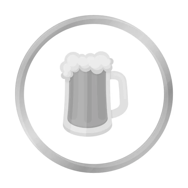 Beer mug icon in monochrome style isolated on white background. Oktoberfest symbol stock vector illustration. — Stock Vector