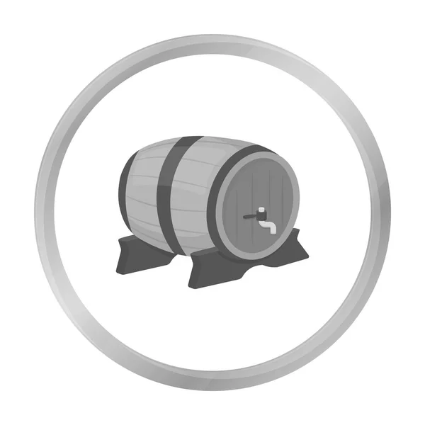 Beer barrel icon in monochrome style isolated on white background. Oktoberfest symbol stock vector illustration. — Stock Vector