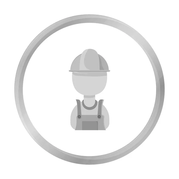 Olie werker pictogram in zwart-wit stijl geïsoleerd op een witte achtergrond. Olie industrie symbool voorraad vectorillustratie. — Stockvector