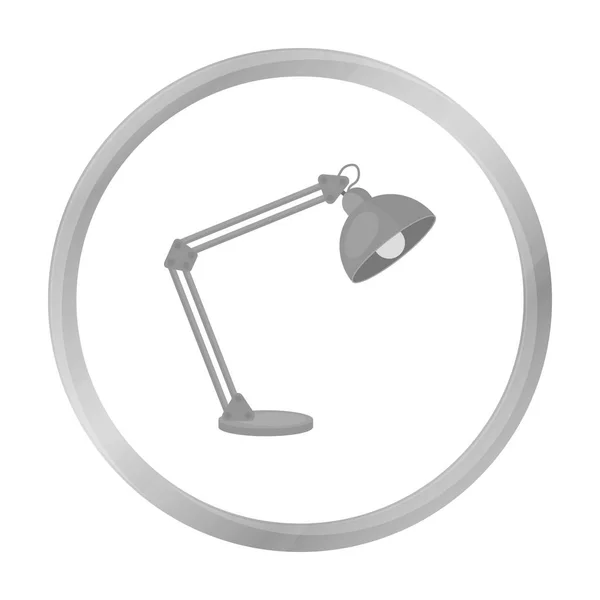 Evenwichtig-arm lamp pictogram in zwart-wit stijl geïsoleerd op een witte achtergrond. Kantoormeubilair en interieur symbool voorraad vector illustratie. — Stockvector