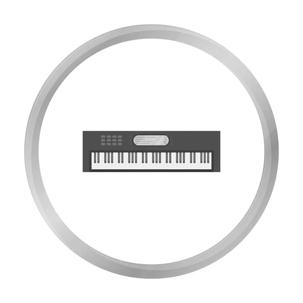 Szintetizátor ikon elszigetelt fehér háttér, fekete-fehér stílusban. Hangszerek szimbólum, vektor stock illusztráció — Stock Vector