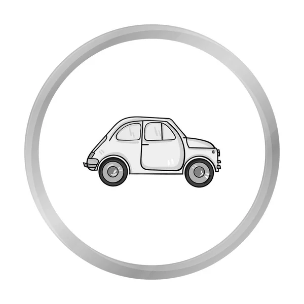 Carro retro italiano da Itália ícone em estilo monocromático isolado no fundo branco. Itália país símbolo estoque vetor ilustração . — Vetor de Stock