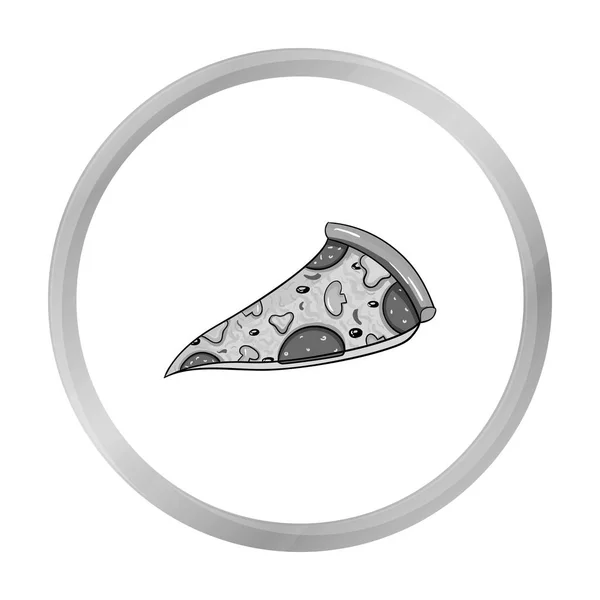 Italiaanse pizza pictogram in zwart-wit stijl geïsoleerd op een witte achtergrond. Italië land symbool voorraad vectorillustratie. — Stockvector