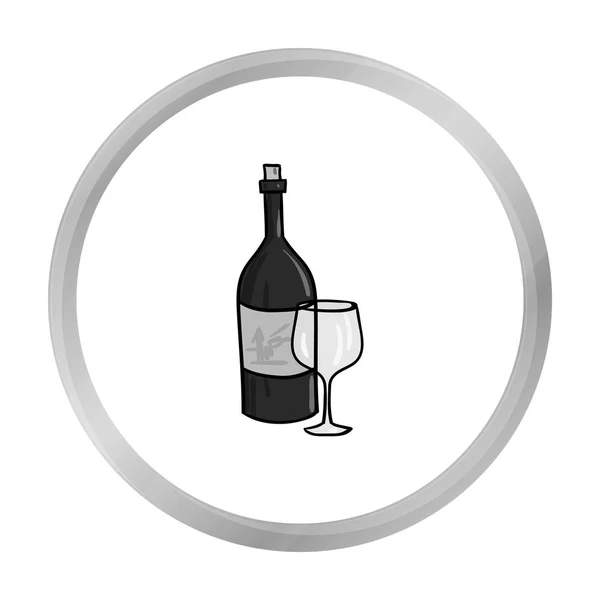Italian wine from Italy icon in monochrome style isolated on white background. Italy country symbol stock vector illustration. — Stock Vector