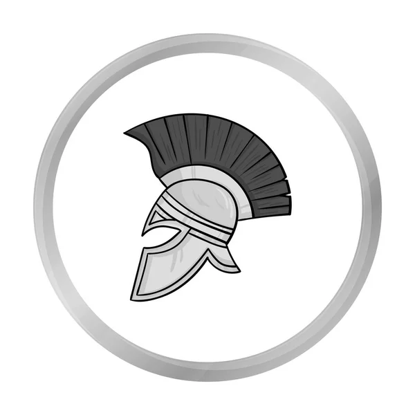 Romerska soldater hjälm ikonen i svartvit stil isolerad på vit bakgrund. Italien land symbol lager vektorillustration. — Stock vektor