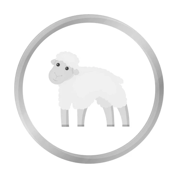 Icono de oveja monocromo. Single bio, eco, producto orgánico icono de la leche grande monocromo . — Vector de stock