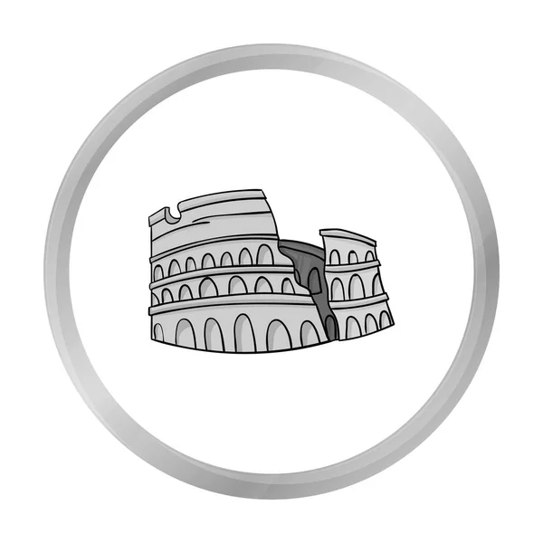 Колизей в Италии икона в монохромном стиле изолированы на белом фоне. Векторная иллюстрация символов Италии . — стоковый вектор