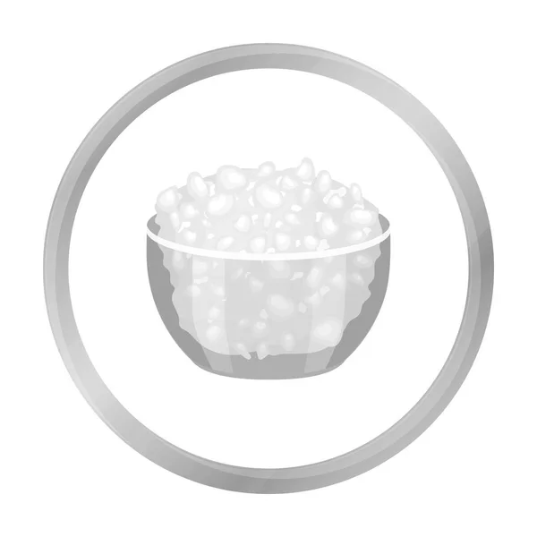 Serem w ikonę bowl w stylu monochromatyczne na białym tle. Produkt Mleczny i magazynie symbol słodki wektor ilustracja. — Wektor stockowy