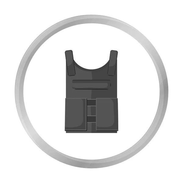 Army bulletproof vest icon in monochrome style isolated on white background. Military and army symbol stock vector illustration — Stock Vector