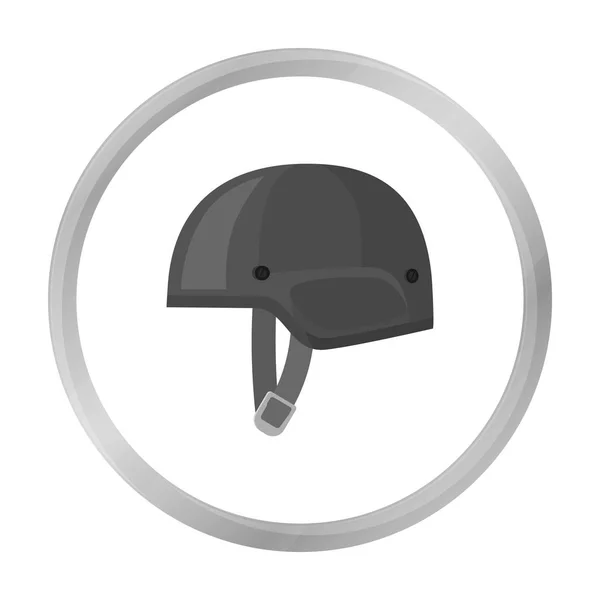 Icône de casque de l'armée dans un style monochrome isolé sur fond blanc. Illustration vectorielle du symbole militaire et militaire — Image vectorielle