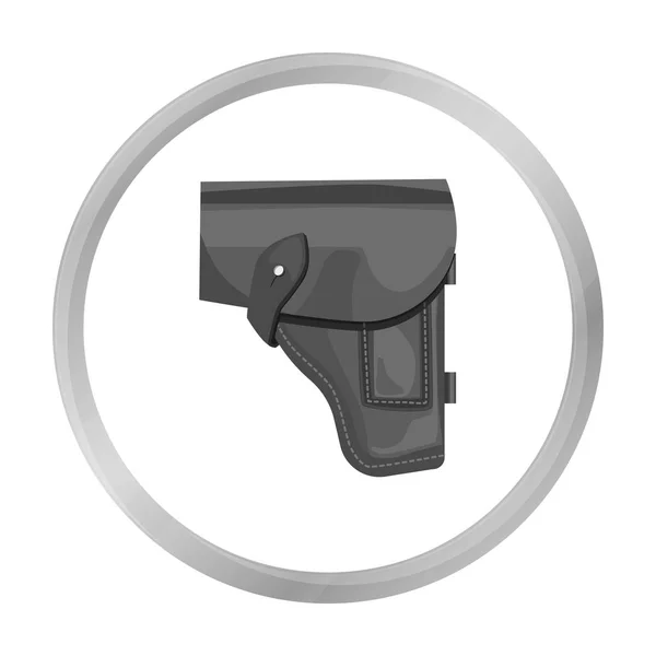 Armee-Handfeuerwaffen-Holster-Symbol im monochromen Stil isoliert auf weißem Hintergrund. Militär und Armee Symbolvorrat Vektor Illustration — Stockvektor