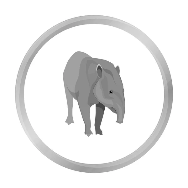 Icône de tapir mexicain dans un style monochrome isolé sur fond blanc. Mexique pays symbole illustration vectorielle de stock . — Image vectorielle