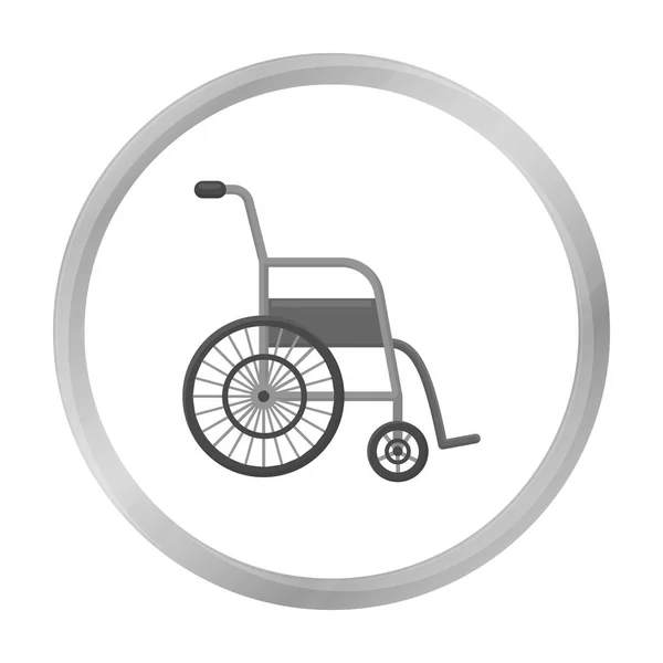 Ícone de cadeira de rodas monocromático. Ícone de medicamento único do grande médico, monocromático de cuidados de saúde . — Vetor de Stock
