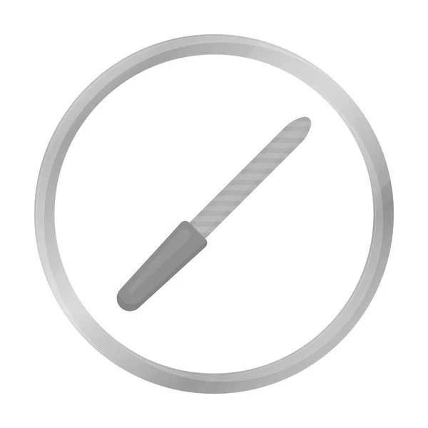 Icona a lima per unghie in stile monocromatico isolata su sfondo bianco. Trucco simbolo stock vettoriale illustrazione . — Vettoriale Stock