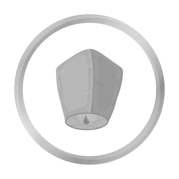 Ciel icône lanterne dans un style monochrome isolé sur fond blanc. Image vectorielle du symbole de source lumineuse — Image vectorielle