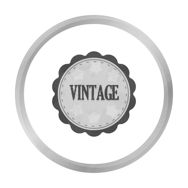 Vintage icon in monochrome style isolated on white background. Label symbol stock vector illustration. — Stock Vector