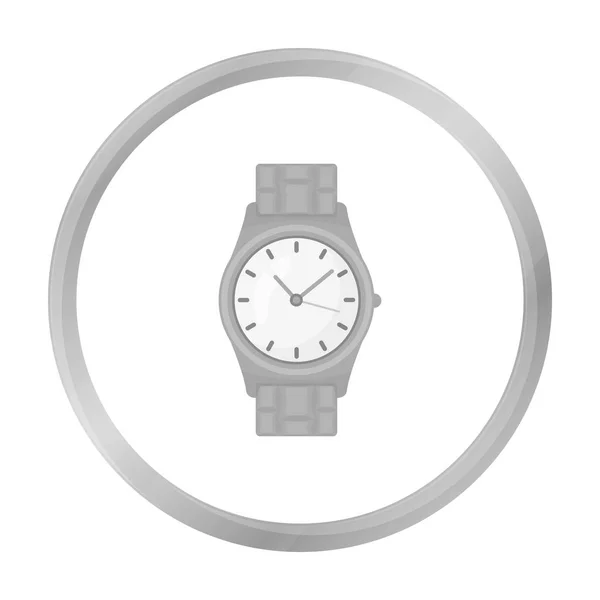 Gyllene klocka ikon i svartvit stil isolerad på vit bakgrund. Smycken och accessoarer symbol lager vektorillustration. — Stock vektor