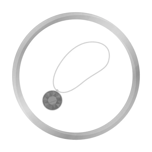 Náhrdelník s ikonou klenot v monochromatickém stylu izolovaných na bílém pozadí. Šperky a doplňky symbol akcií vektorové ilustrace. — Stockový vektor
