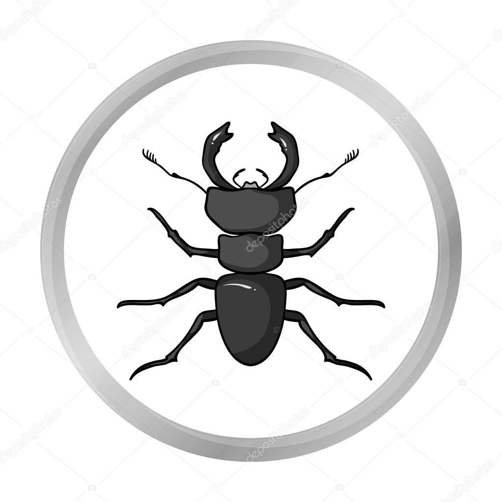 Forest red ant icon in monochrome style isolated on white background. Insects symbol stock vector illustration.