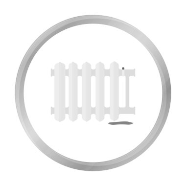 Radyatör simgesi beyaz arka plan üzerinde izole tek renkli tarzı. Sıhhi tesisat sembol stok vektör çizim.