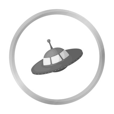 UFO simgesi beyaz arka plan üzerinde izole tek renkli tarzı. Uzay sembol stok vektör çizim.