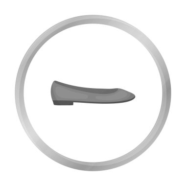 Balerin monochromes simgesi beyaz arka plan üzerinde izole tek renkli tarzı. Ayakkabı sembol stok vektör çizim.