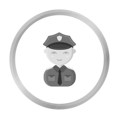 Polis tek renkli simge. Gösterim amacıyla web ve mobil tasarım.