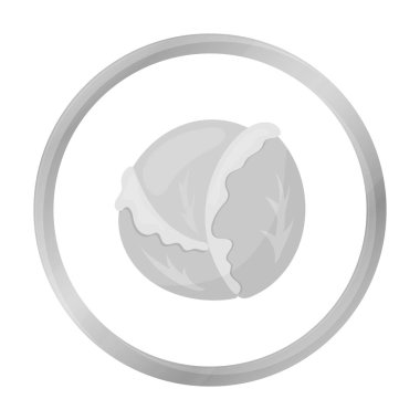 Lahana simge tek renkli. Eko gıda tek renkli sebze simgesinden tek.