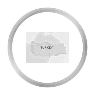 Tek renkli tarzı beyaz arka plan üzerinde izole bölge Türkiye'nin simgesi. Türkiye'de sembol stok vektör çizim.