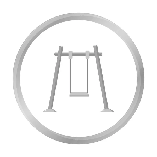 Icono oscilante en estilo monocromo aislado sobre fondo blanco. Jugar jardín símbolo stock vector ilustración . — Vector de stock