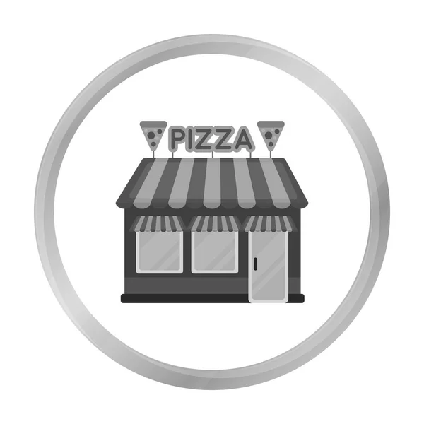 Pizzeria ikona stylu monochromatyczne na białym tle. Pizza i pizzeria symbol Stockowa ilustracja wektorowa. — Wektor stockowy