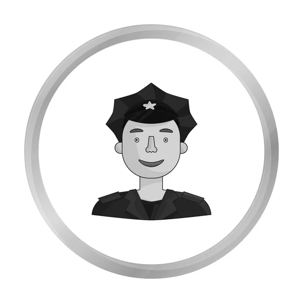 Polizisten-Ikone im monochromen Stil isoliert auf weißem Hintergrund. Menschen aus verschiedenen Berufen Symbolaktienvektorillustration. — Stockvektor